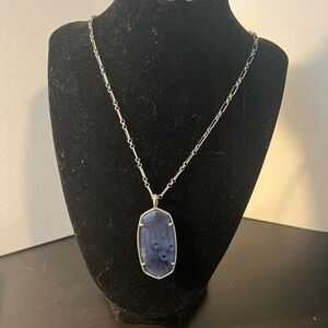 Kendra Scott faceted Reid long pendant Necklace with Blue Labradorite 30”
